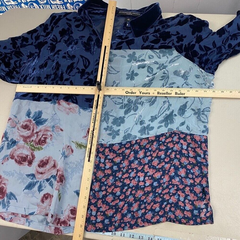 Chaus Top XL Sheer Silk Velvet Burnout Floral Cottagecore Fairy Grunge Vintage - Picture 8 of 12